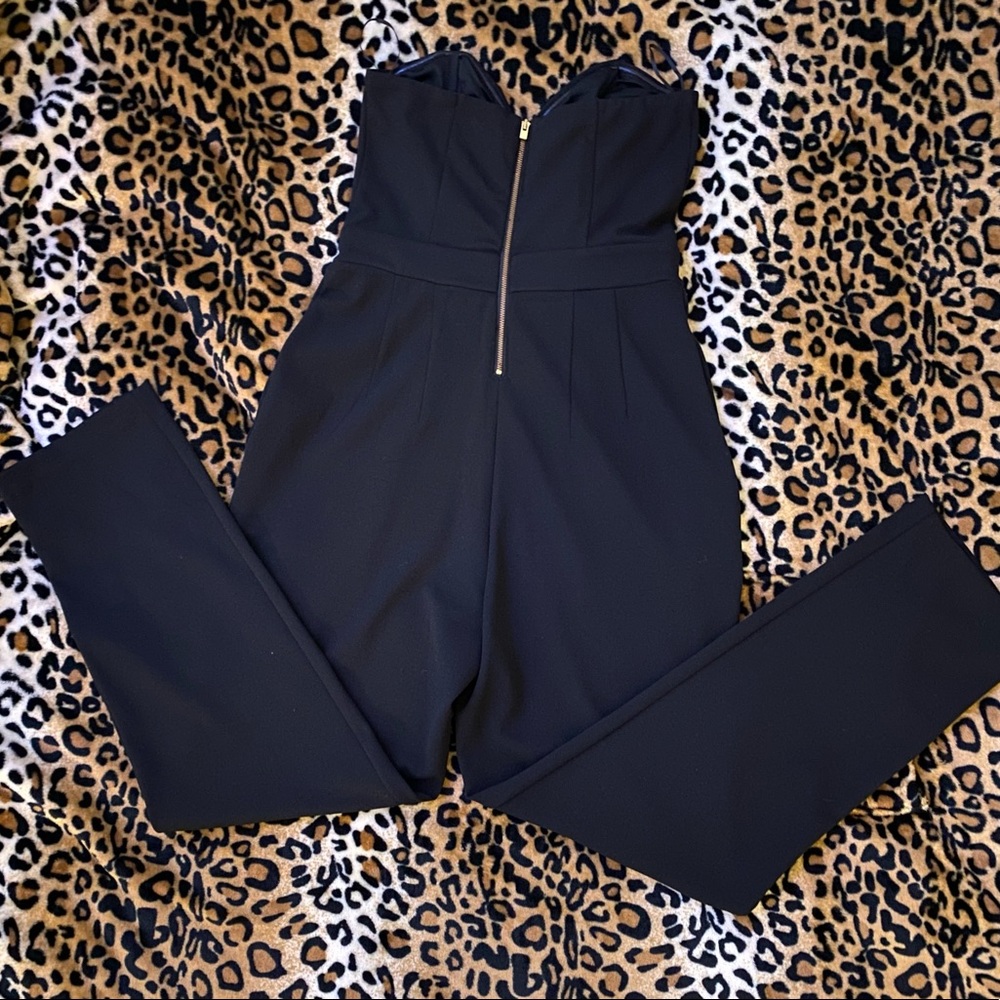 Express- Black, Strapless Jumpsuit with pockets, Size 2